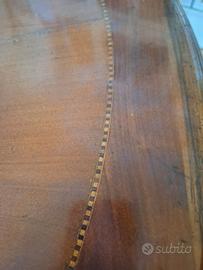 Tavolo noce ovale con intarsio allungabile 10 pax