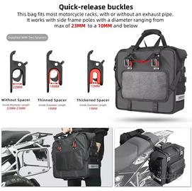 Valige laterali in cordura + telaio rigid interno 