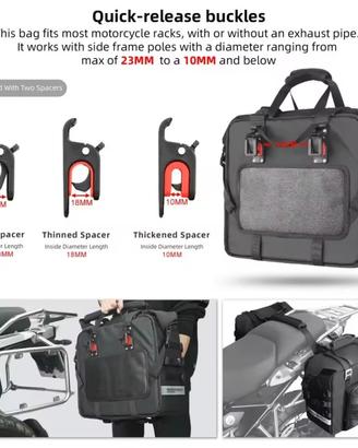 Valige laterali in cordura + telaio rigid interno 