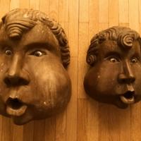 Maschere d'angelo in legno messicane