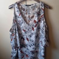 Blusa fantasia scollo a V, brand Talco