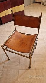 4 Sedie iconiche Luciano Frigerio in cuoio 