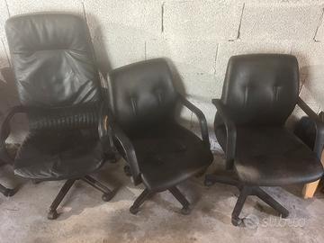 3 poltrone bordeaux e 3 nere