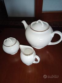 Set Teiera Zuccheriera e Lattiera Porcellana
