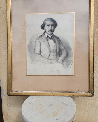 Antico Ritratto Litografico 1850 - Camaret - Paris