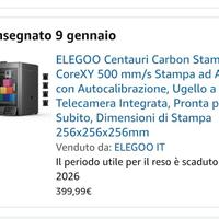 stampante 3d Elegoo carbon