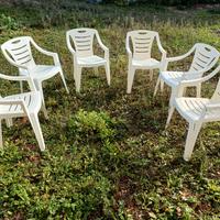 6 Sedie in plastica impilabili