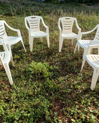 6 Sedie in plastica impilabili