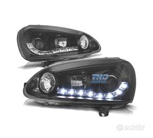 FARI VOLKSWAGEN VW GOLF MK5 03-08 FONDO NERO LUCE 