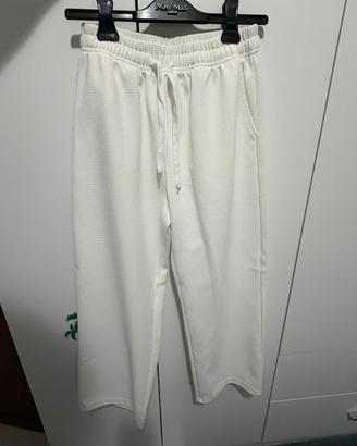 Pantalone di tuta bianco XS, tessuto waffle