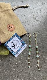 She Jewelry Design Orecchini lunghi argento pietre