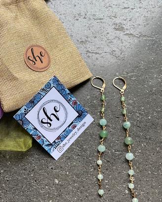 She Jewelry Design Orecchini lunghi argento pietre