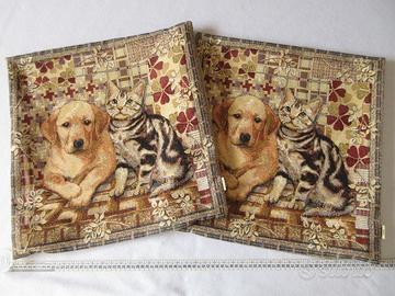 2 Federe per cuscini da divano. Tessuto Gobelin.