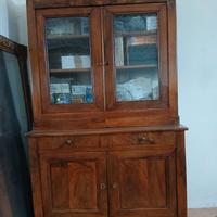 -CREDENZA CON ALZATA  DELLA META' 800 IN NOCE