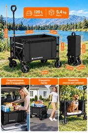 Carrello Pieghevole Raynesys 3-in-1 Nuovo 120L