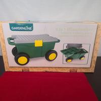 Carrello da giardino porta attrezzi con seduta