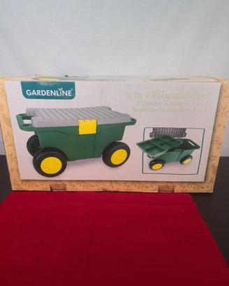 Carrello da giardino porta attrezzi con seduta