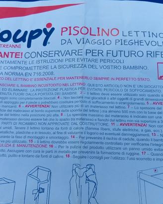 Lettino da viaggio pieghevole  poupy  