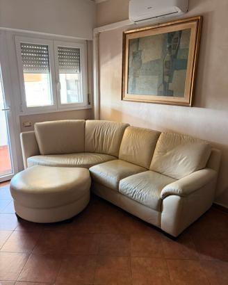 Divano angolare in pelle