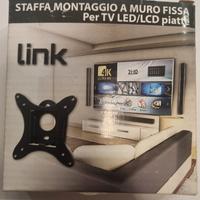 Staffa montaggio a muro fissa per TV LED.