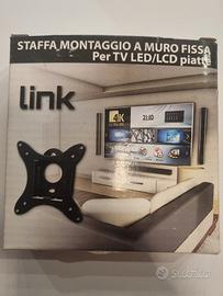 Staffa montaggio a muro fissa per TV LED.