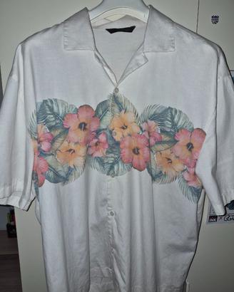 Camicia Zara bianca con fiori