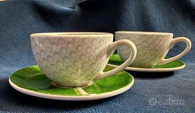 Coppia Due Tazze Colazione Buca e Pallina