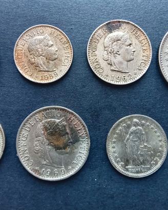 Lotto Monete Svizzere 1957-1992 da collezione