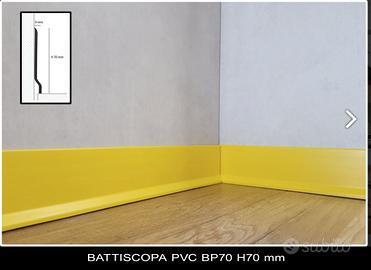 Battiscopa PVC H70 GIALLO – Nuovo! Prezzo: 1 €/m