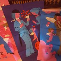 Set di 3 Canovacci Asciugamani Vintage PEYNET