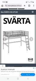 letto a soppalco 2 posti metallo tubolare bianco