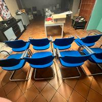 8 Sedie da uffici blu