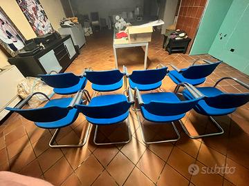 8 Sedie da uffici blu