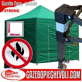 Gazebo 3x3 blu pieghevole verde certificato eventi