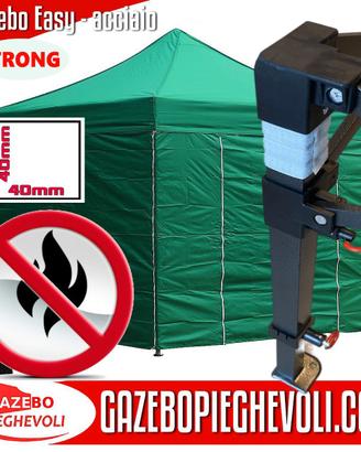 Gazebo 3x3 blu pieghevole verde certificato eventi