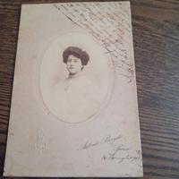 Antica foto ritratto femminile con dedica (1905)