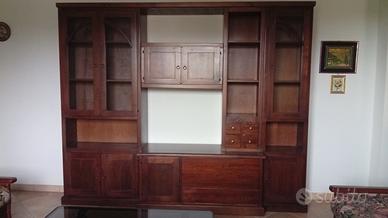 Libreria/mobile soggiorno in legno massiccio