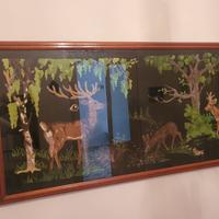 Quadro arazzo anni 60 con cornice in legno
