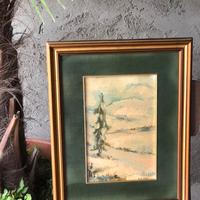 Quadro albero nella neve