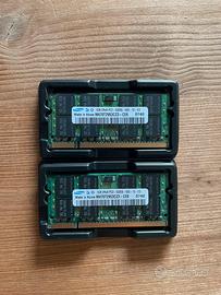 Memoria RAM Samsung SODIMM DDR2-667 kit 2x1GB