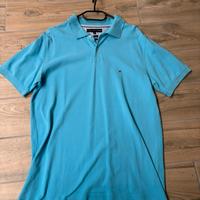 Polo da uomo azzurra Tommy Hilfiger