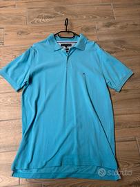 Polo da uomo azzurra Tommy Hilfiger