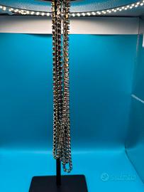 Lotto 2 collane lunghe strass multicolore (100 cm)