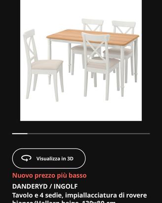 4 sedie e tavolo 