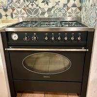 Cucina gas SMEG freestanding 6 fuochi antracite