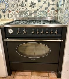 Cucina gas SMEG freestanding 6 fuochi antracite