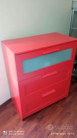 CASSETTIERA ROSSA A 3 CASSETTI BRIMNES IKEA