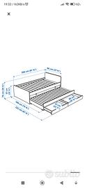Letto IKEA SLÄKT con Letto Estraibile e Cassetti 
