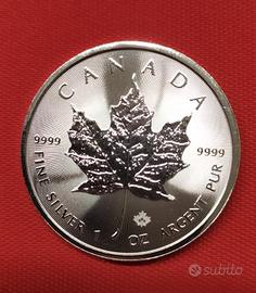 Canada 1oz Argento 5 Dollari 2025 Foglia Acero FDC