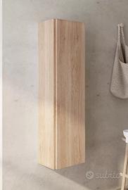 Colonna bagno sospesa 120cm h in legno rovere